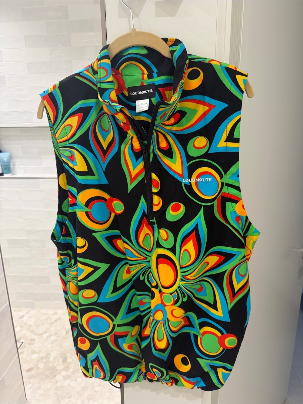 Loudmouth Unisex Black Multicolor Sleeveless Golf Vest